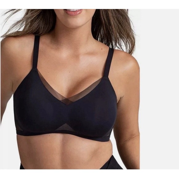 Honeylove Other - HONEYLOVE CrossOver Wireless Bra Sz XS Smoothing Lift Black Mesh Worn Once Soft!
